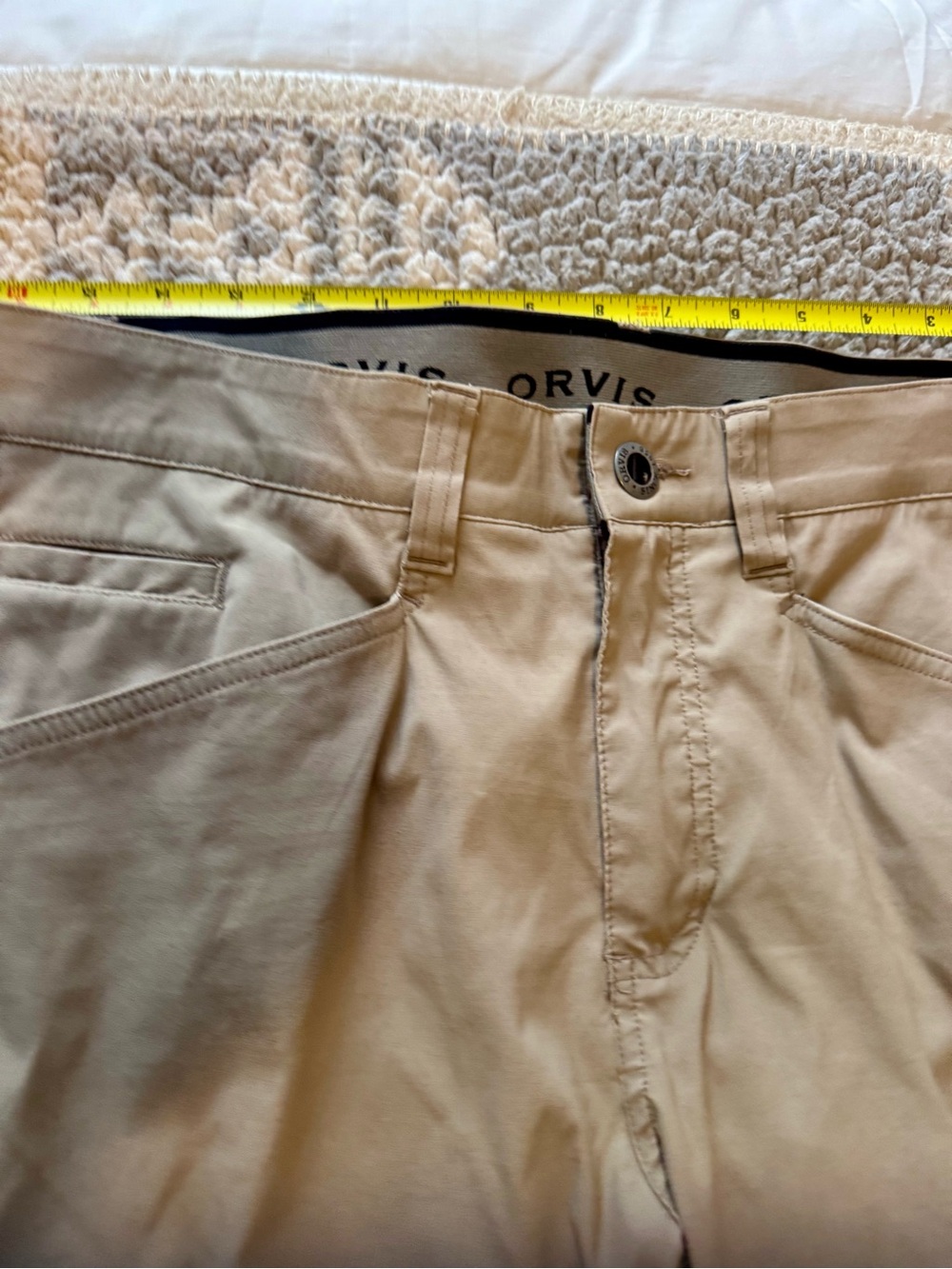 Orvis Tan Men's Chinos with Zip Pocket 32x32 - Picture 6 of 6
